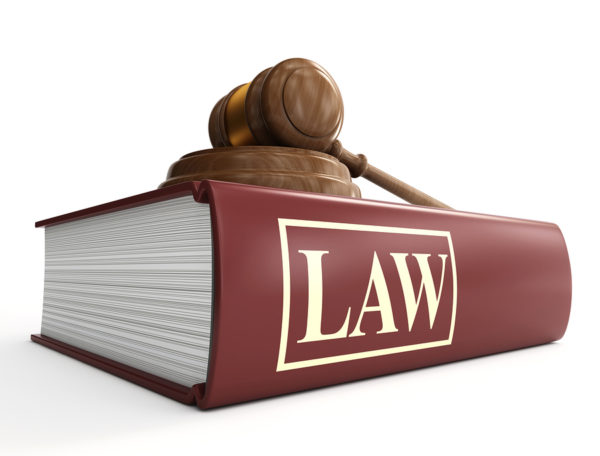legal gavel on a law book
