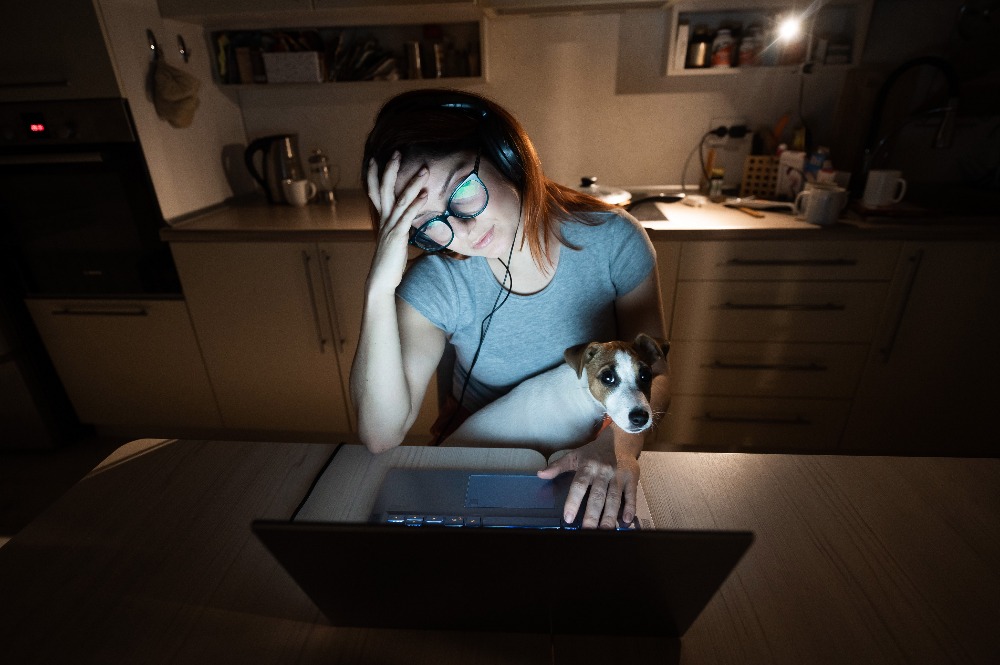 Woman In Home Office with Pandemic Fatigue