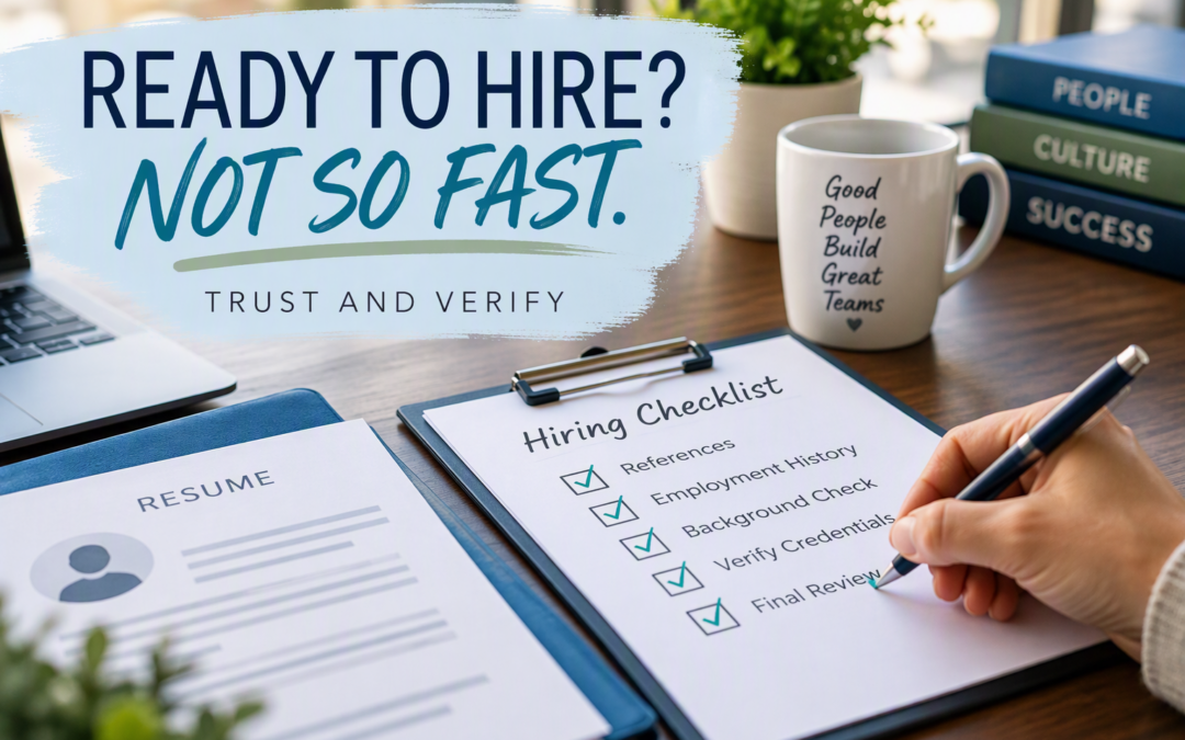 Hiring checklist illustrating employee background checks and candidate verification before hiring